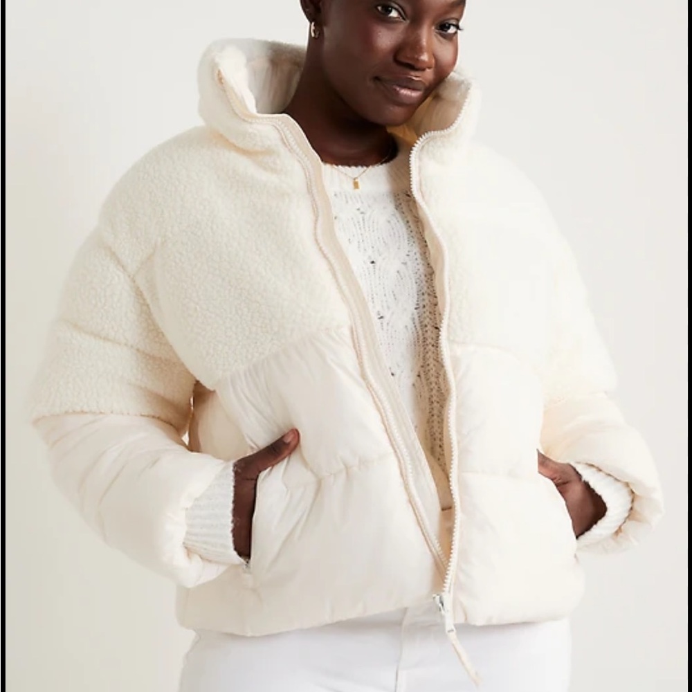 Old Navy White Puffer Jacket
